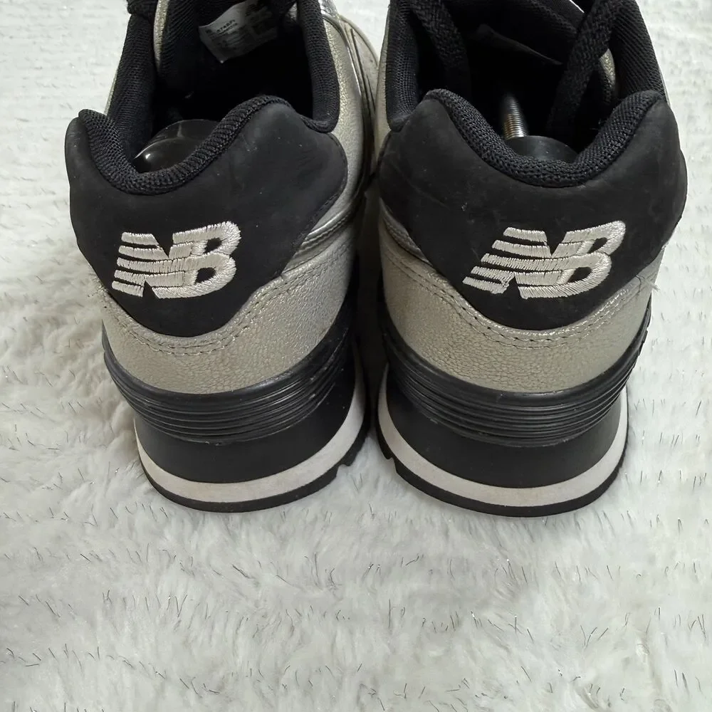 New Balance 574 Silver Gold Black Running Shoes WL574SFI Women's Sz 9.5